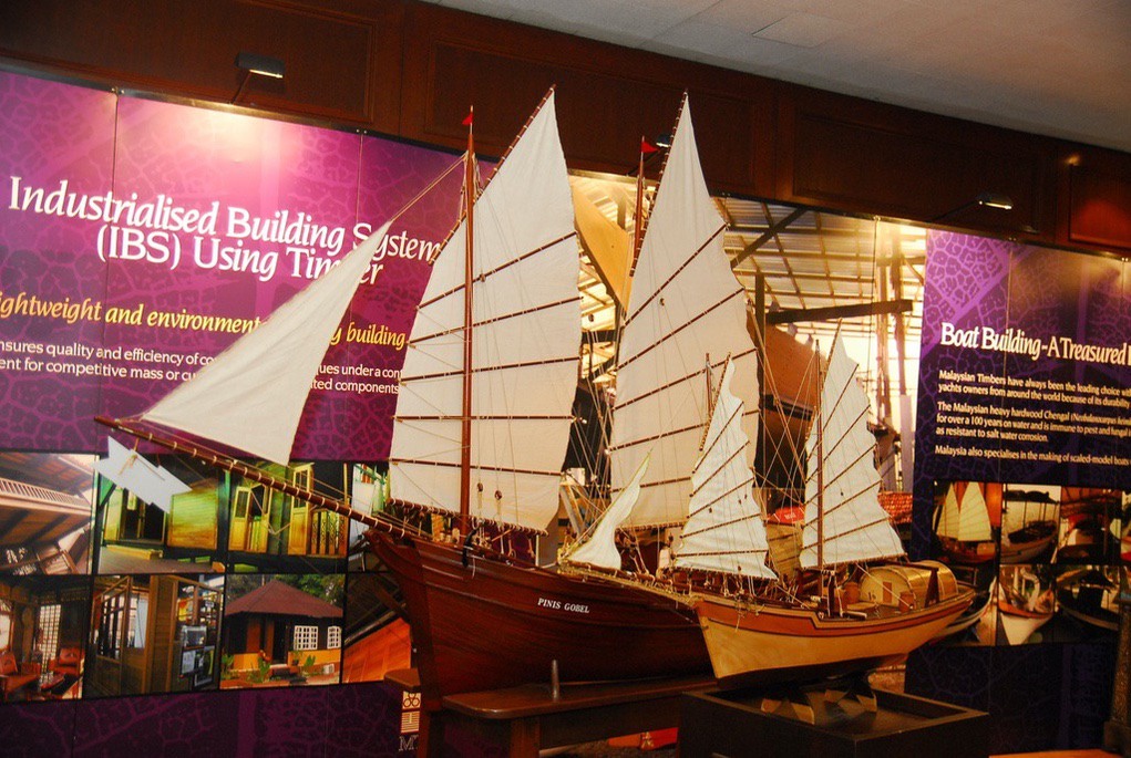 Models of timber boats from Chengal is made to scale to the actual vessels